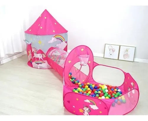 castillo con tunel y piscina mod. unicornio