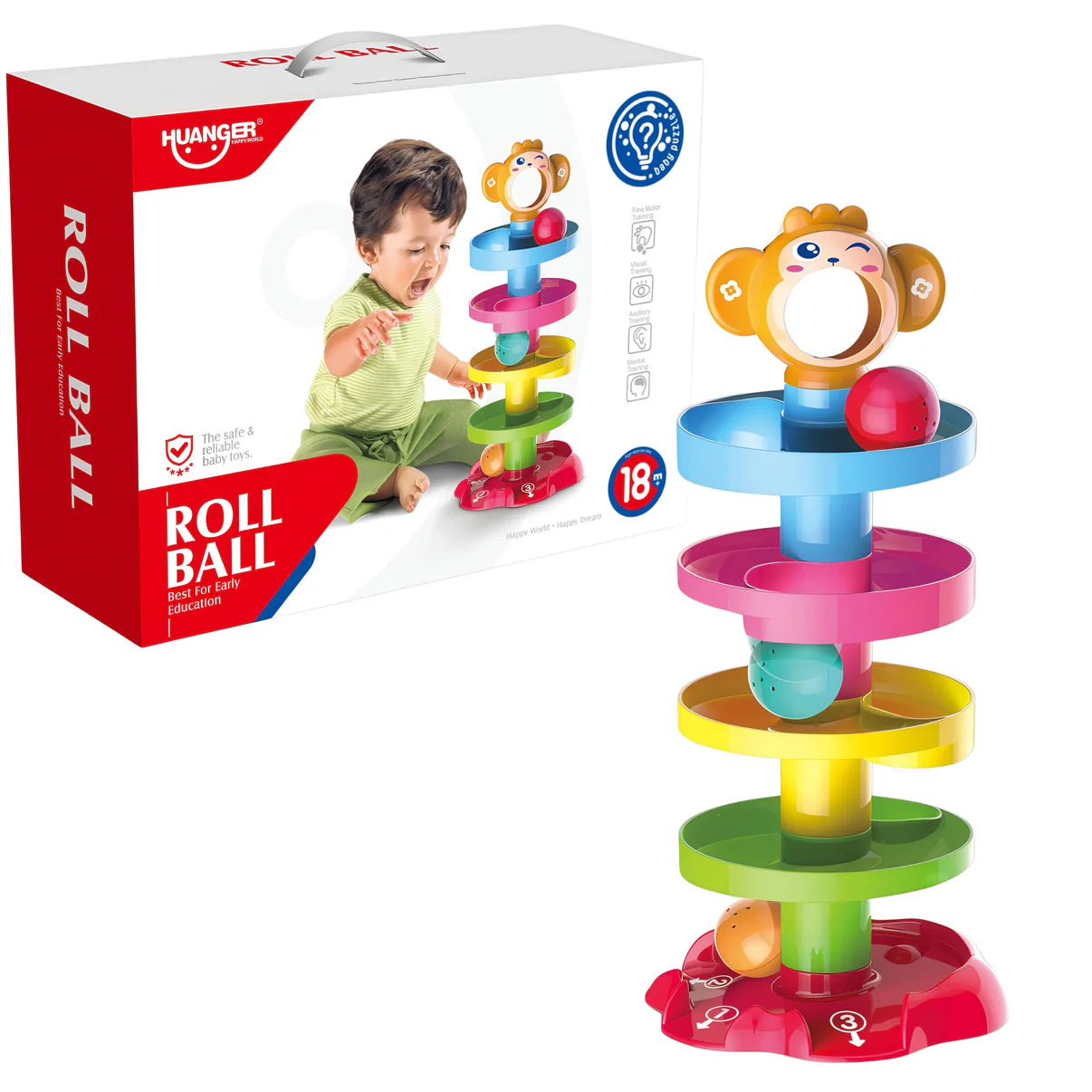 juego didactico tobogan mono con pelotas