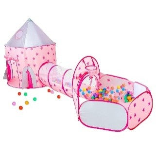 CASTILLO INFANTIL CON TUNEL Y PISCINA DE PELOTAS