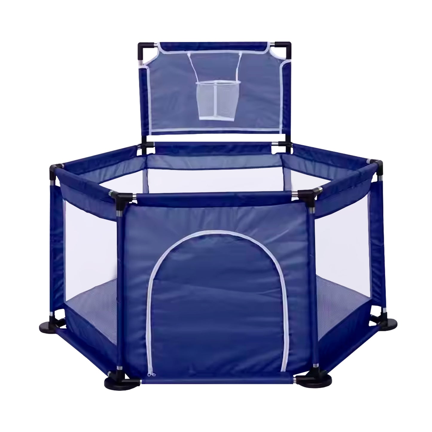 Cuna corral para bebe con aro de basketball y tela resistente