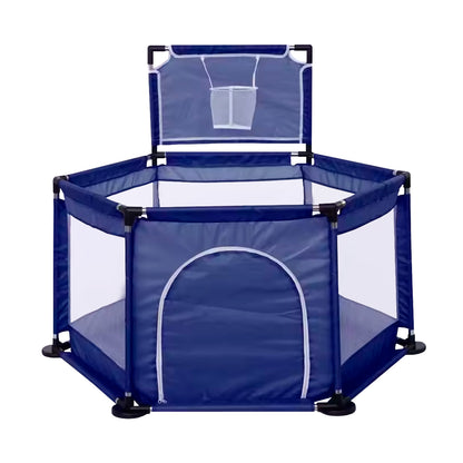 Cuna corral para bebe con aro de basketball y tela resistente