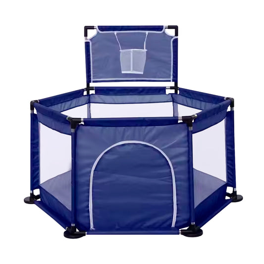 Cuna corral para bebe con aro de basketball y tela resistente